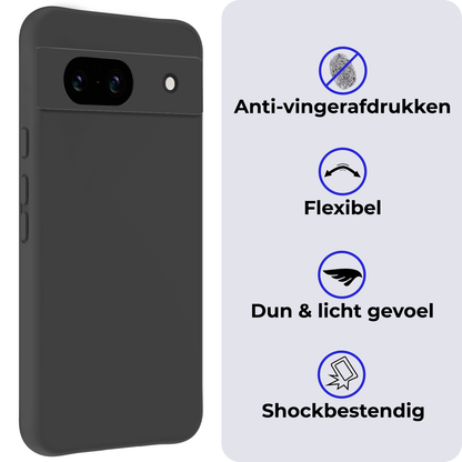 Forterra Google Pixel 8a Hoesje Siliconen Backcover Lichtgewicht - Zwart