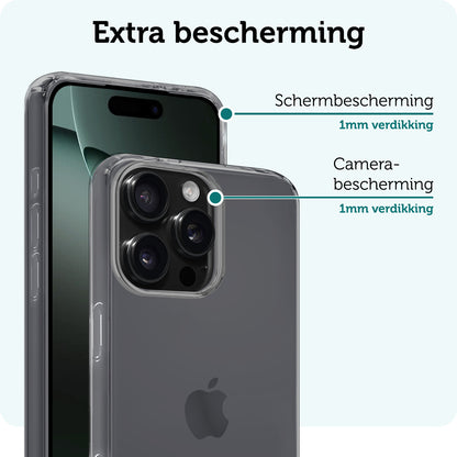 Forterra iPhone 16 Pro Hoesje Siliconen Backcover Lichtgewicht - Transparant