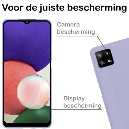 Forterra Samsung A22 4G Hoesje Siliconen Backcover Lichtgewicht - Lila
