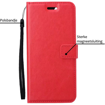 Forterra iPhone 15 Plus Hoesje Bookcase Cover met Kaarthouder - Rood