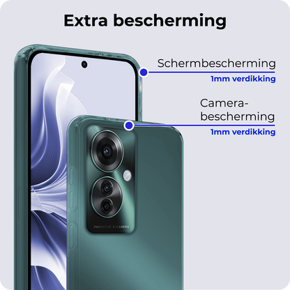 Forterra OPPO Reno 11F Hoesje Siliconen Backcover Lichtgewicht - Transparant