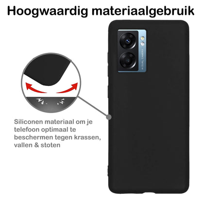 Forterra OPPO A77 Hoesje Siliconen Backcover Lichtgewicht - Zwart