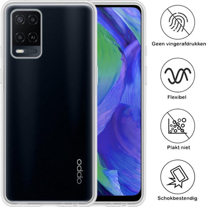 Forterra OPPO A54 Hoesje Siliconen Backcover Lichtgewicht - Transparant