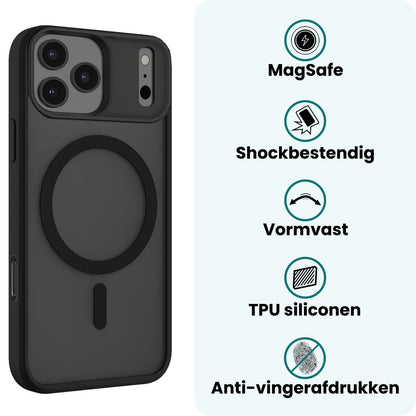 Forterra iPhone 17 Pro Hoesje Geschikt voor Magsafe Backcover Shockproof - Zwart