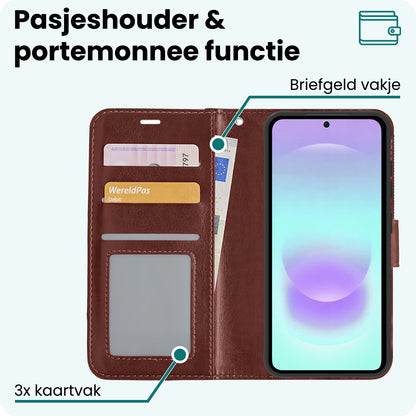 Forterra Samsung A37 Hoesje Bookcase Cover met Kaarthouder - Bruin
