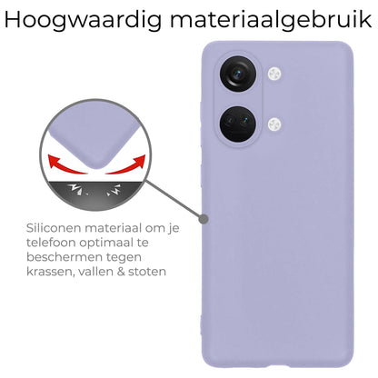 Forterra OnePlus Nord 3 Hoesje Siliconen Backcover Lichtgewicht - Lila