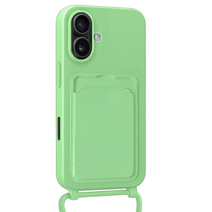 Forterra iPhone 17 Hoesje Met Telefoonkoord en Pasjeshouder Siliconen - Groen