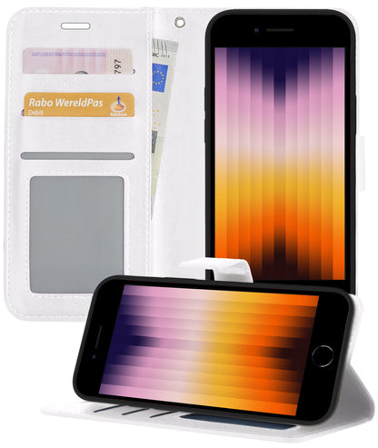 Forterra iPhone SE 2022 Hoesje Bookcase Cover met Kaarthouder - Wit