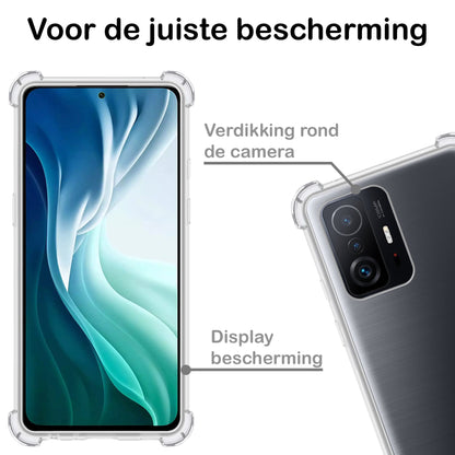 Forterra Xiaomi 11T Pro Hoesje Shockproof Backcover Siliconen - Transparant