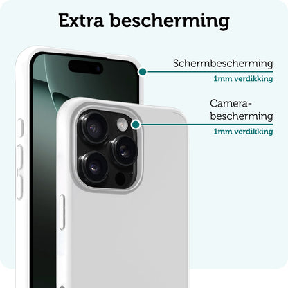 Forterra iPhone 16 Pro Hoesje Siliconen Backcover Lichtgewicht - Wit