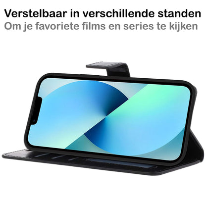 Forterra iPhone 13 Pro Max Hoesje Bookcase Cover met Kaarthouder - Zwart
