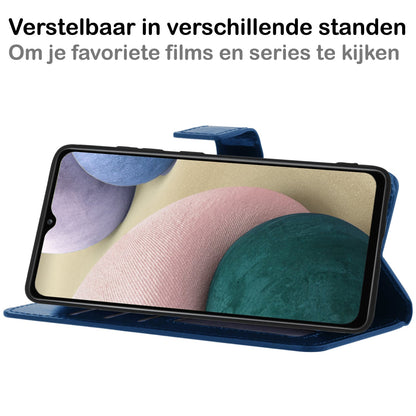 Forterra Samsung A12 Hoesje Bookcase Cover met Kaarthouder - Donkerblauw