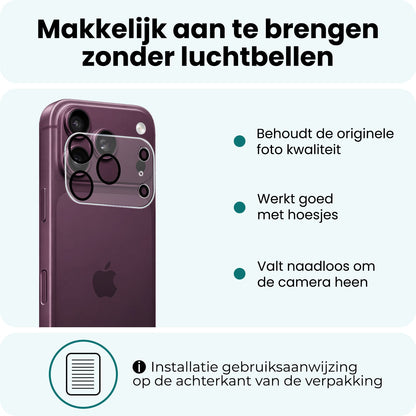 Forterra iPhone 18 Pro Camera Screenprotector Gehard Glas