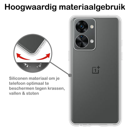 Forterra OnePlus Nord 2T Hoesje Siliconen Backcover Lichtgewicht - Transparant