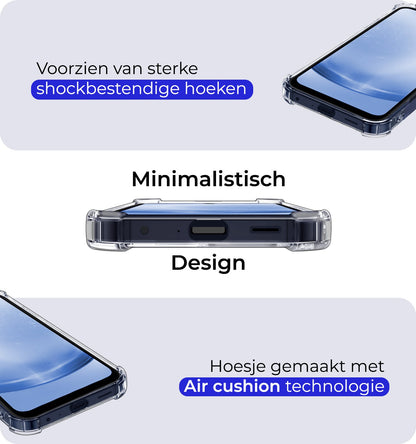 Forterra Samsung A25 Hoesje Kaarthouder Backcover Shockproof - Transparant