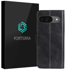 Forterra Google Pixel 10 Hoesje Bookcase Cover met Kaarthouder - Zwart