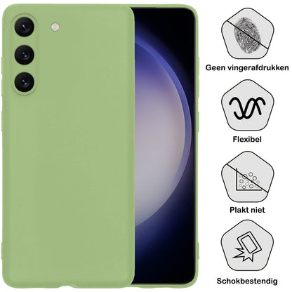 Forterra Samsung S23 Hoesje Siliconen Backcover Lichtgewicht - Groen