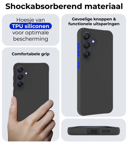 Forterra Samsung A25 Hoesje Siliconen Backcover Lichtgewicht - Zwart