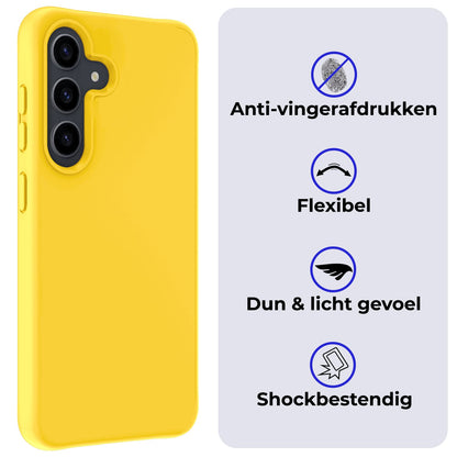 Forterra Samsung S23 FE Hoesje Siliconen Backcover Lichtgewicht - Geel