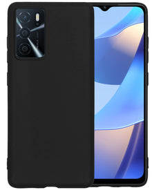 Forterra OPPO A16s Hoesje Siliconen Backcover Lichtgewicht - Zwart