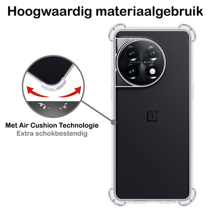Forterra OnePlus 11 Hoesje Shockproof Backcover Siliconen - Transparant