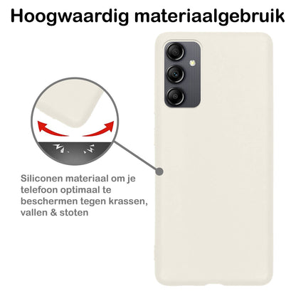 Forterra Samsung A14 Hoesje Siliconen Backcover Lichtgewicht - Wit