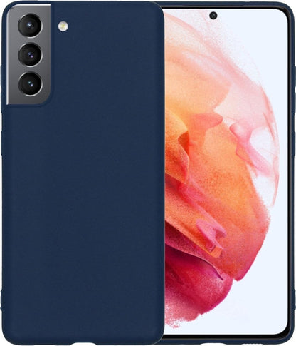 Forterra Samsung S21 Hoesje Siliconen Backcover Lichtgewicht - Donkerblauw