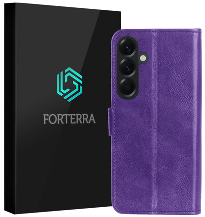Forterra Samsung A57 Hoesje Bookcase Cover met Kaarthouder - Paars