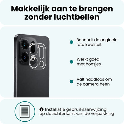 Forterra OPPO Find X9 Pro Camera Screenprotector Gehard Glas
