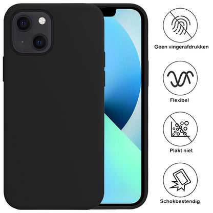 Forterra iPhone 14 Plus Hoesje Siliconen Backcover Lichtgewicht - Zwart