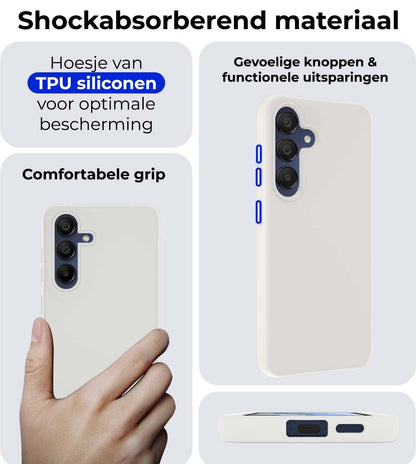 Forterra Samsung A15 Hoesje Siliconen Backcover Lichtgewicht - Wit