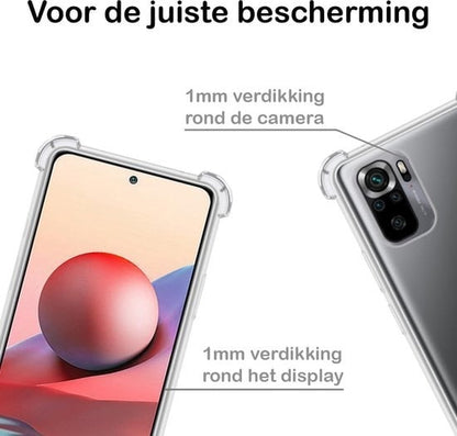 Forterra Xiaomi Redmi Note 10S Hoesje Shockproof Backcover Siliconen - Transparant