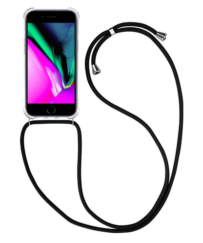 Forterra iPhone 8 Plus Hoesje met Koord Backcover Shockproof - Transparant