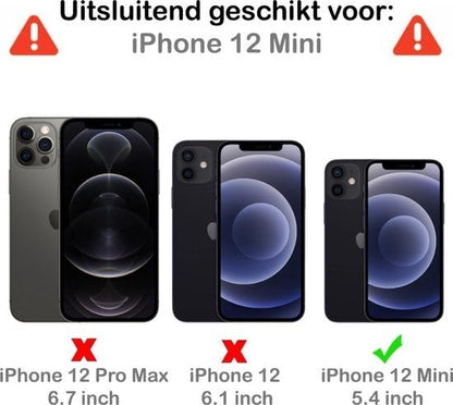 Forterra iPhone 12 Mini Hoesje Kaarthouder Backcover Shockproof - Transparant