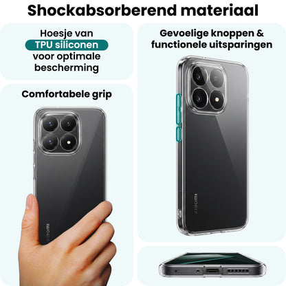 Forterra Xiaomi 15T Hoesje Siliconen Backcover Lichtgewicht - Transparant