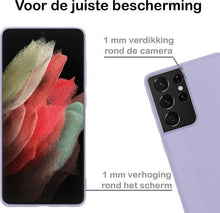 Forterra Samsung S21 Ultra Hoesje Siliconen Backcover Lichtgewicht - Lila
