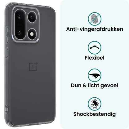 Forterra OnePlus 15 Hoesje Siliconen Backcover Lichtgewicht - Transparant