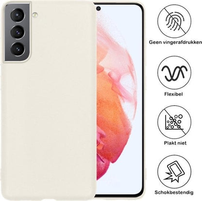 Forterra Samsung S21 Plus Hoesje Siliconen Backcover Lichtgewicht - Wit