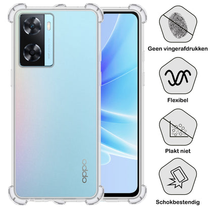 Forterra OPPO A57s Hoesje Shockproof Backcover Siliconen - Transparant