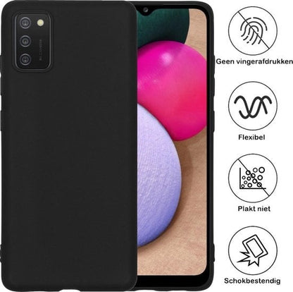 Forterra Samsung A02s Hoesje Siliconen Backcover Lichtgewicht - Zwart