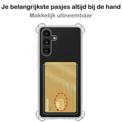 Forterra Samsung A13 4G Hoesje Kaarthouder Backcover Shockproof - Transparant