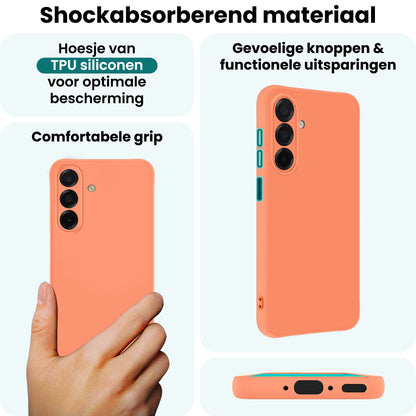 Forterra Samsung A26 Hoesje Siliconen Backcover Lichtgewicht - Perzik