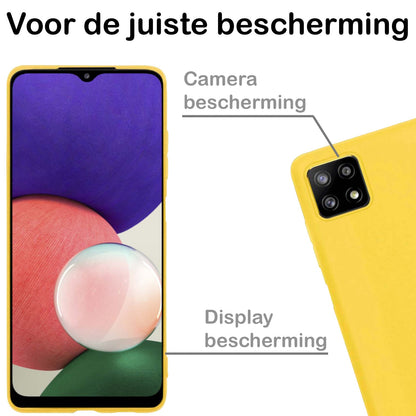 Forterra Samsung A22 4G Hoesje Siliconen Backcover Lichtgewicht - Geel