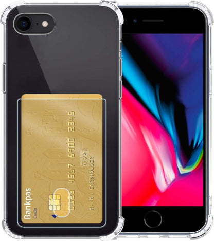 Forterra iPhone 8 Hoesje Kaarthouder Backcover Shockproof - Transparant