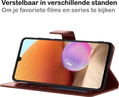 Forterra Samsung A32 5G Hoesje Bookcase Cover met Kaarthouder - Bruin