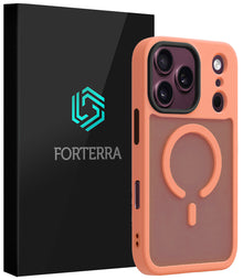 Forterra iPhone 18 Pro Hoesje Geschikt voor Magsafe Backcover Shockproof - Perzik