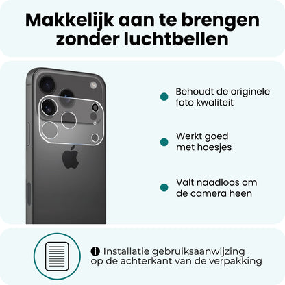 Forterra iPhone 17 Pro Max Camera Screenprotector Gehard Glas
