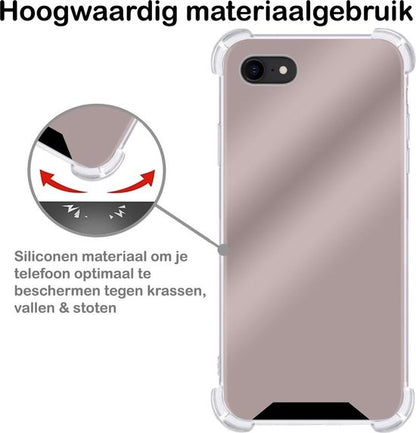 Forterra iPhone 7 Hoesje Shockproof Backcover Siliconen - Rosé goud