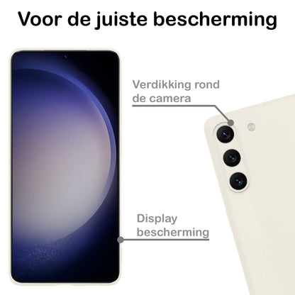 Forterra Samsung S23 Hoesje Siliconen Backcover Lichtgewicht - Wit