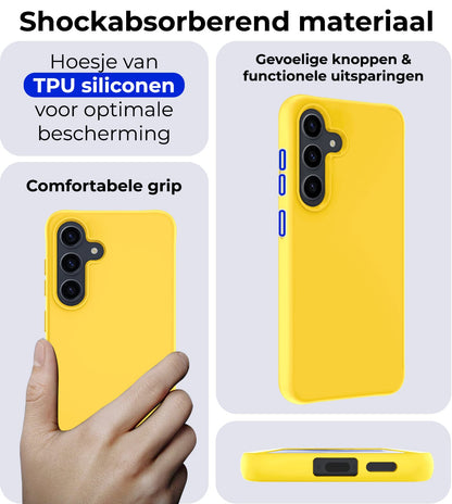 Forterra Samsung A55 Hoesje Siliconen Backcover Lichtgewicht - Geel